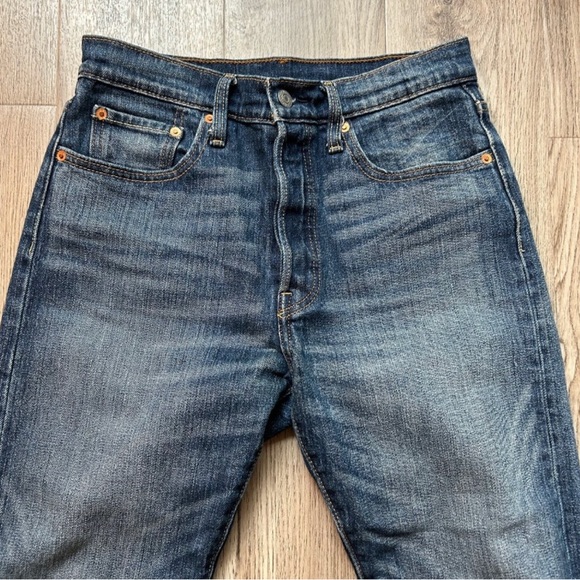 Levi's Dark Wash 501 Jeans Raw Hem Size 27 - Picture 6 of 8